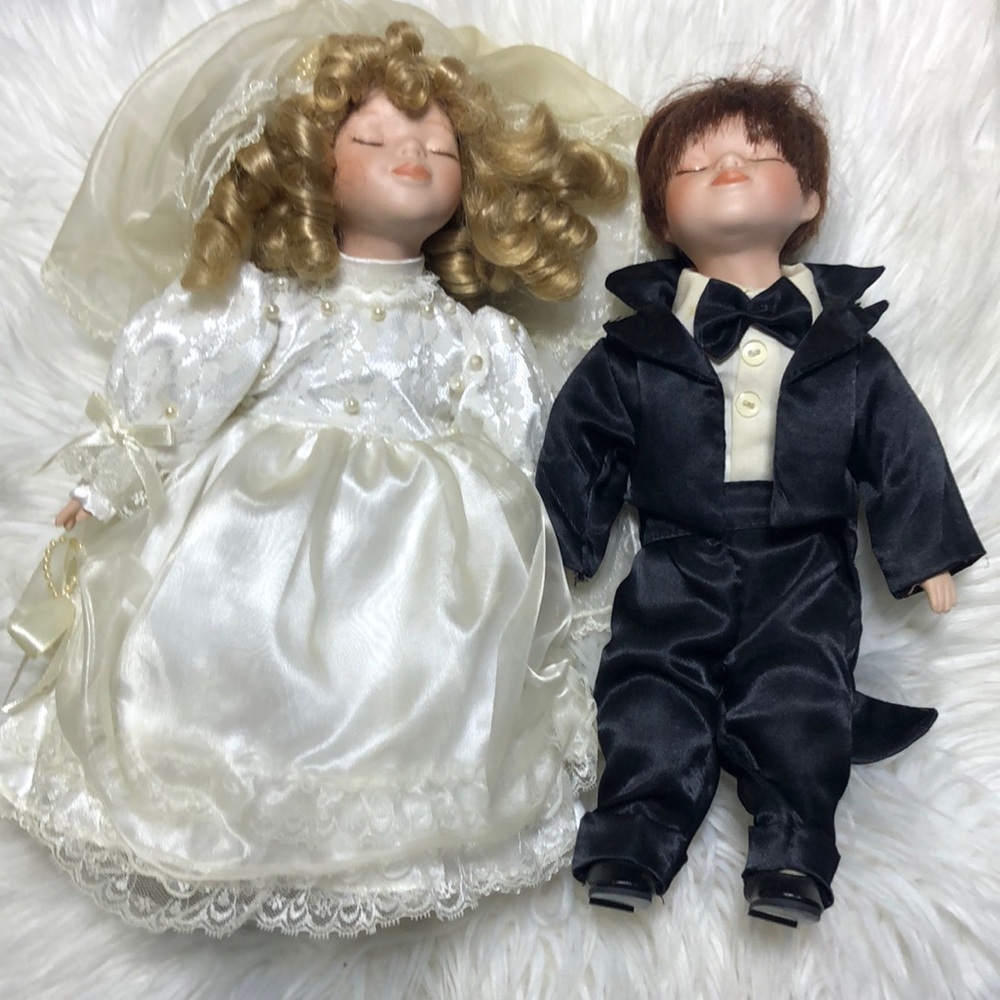 Collectible Porcelain wedding dolls